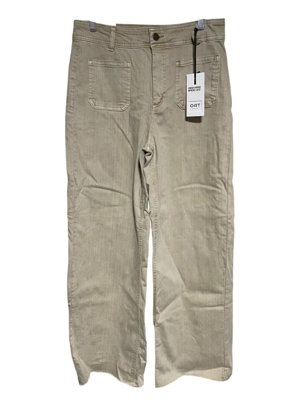 OAT New York High-Rise Wide-Leg Utility Pants Beige Denim Jeans Womens 10/30 - Picture 1 of 10